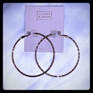Nordstrom Medium Size Ridged Hoop Earrings